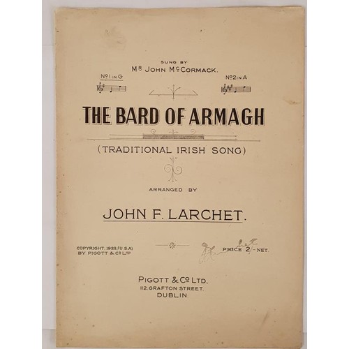 523 - Sung by Mr. John McCormack. The Bard of Armagh. Dublin, Pigott. 1922. Original printed song-sheet. w... 