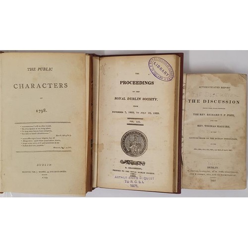 543 - Irish Interest;The Public characters of 1798,half calf marble boards; The Proceedings of the Royal D... 