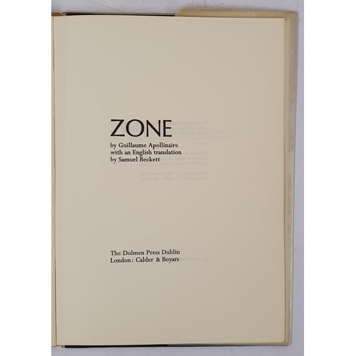 548 - Zone APOLLINAIRE, GUILLAUME with an English Translation By Samuel Beckett Published by The Dolmen Pr... 