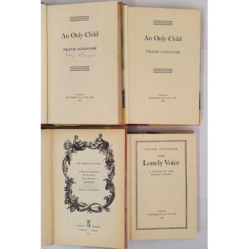 549 - Frank O'Connor:The Lonely Voice,1963; An Only Child,1961 SIGNED; The Midnight Court,1945 plus 1 othe... 