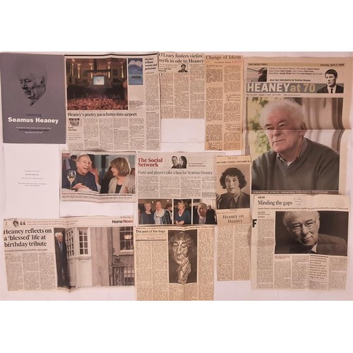 597 - Seamus Heaney, A Celebration of the Life together with an original funeral Mass programme, Scared He... 