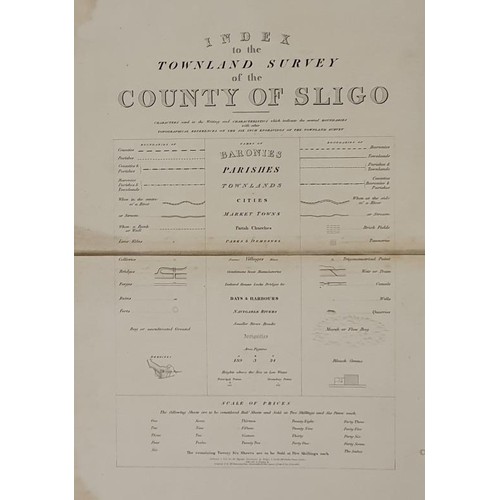 610 - Index to the Townland Survey of the County of Sligo. folding linen backed map, Dublin 1837. hand col... 