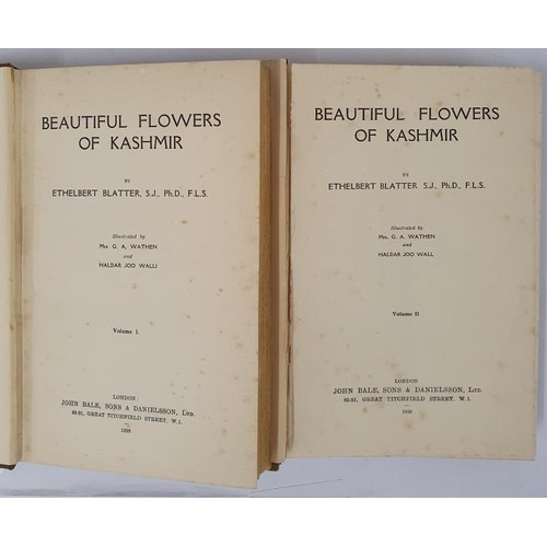 645 - Beautiful Flowers Of Kashmir Vol 1-2 Blatter, Ethelbert Published by John Bale, Sons & Danielsso... 