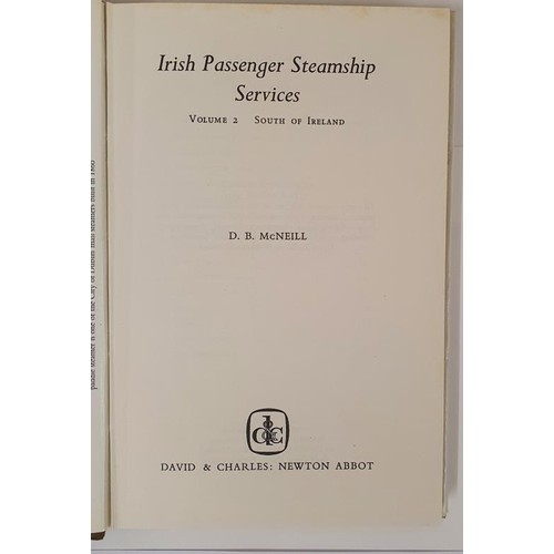 656 - D.B.McNeill. Irish Passenger Steamship Service - South of Ireland. 1971. 1st. Illustrated. D.j. Scar... 