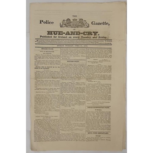 685 - [The Fenians and Manchester Martyrs]. Police Gazette or Hue and Cry, for Ireland. June 1870. Scarce ... 