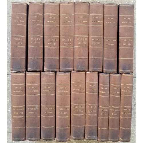 688 - Penny Cyclopaedia of the Society for the Diffusion of Useful Knowledge. 1833-1843, 27 vols. bound in... 