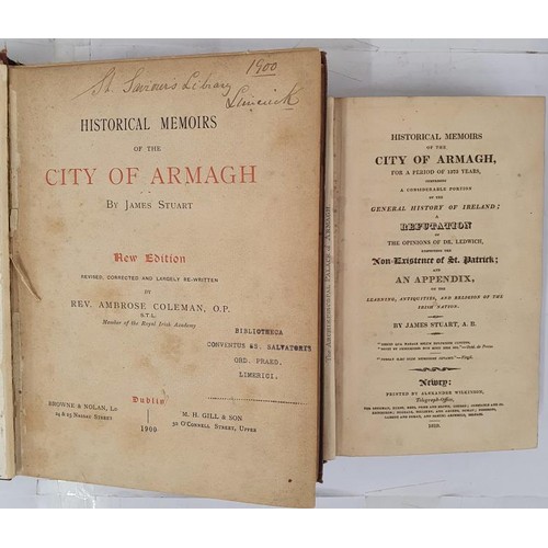 708 - Historical Remains of the City of Armagh, Newry 1819, with four engraved plates, the rear cover is l... 