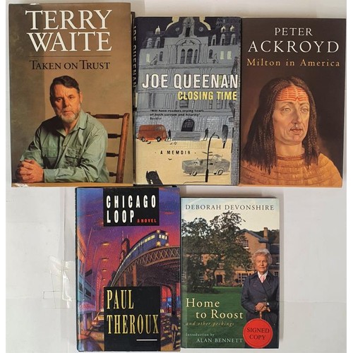 710 - Taken On Trust by Terry Waite SIGNED;Home to Roast by Deborah Devonshire SIGNED; Milton in America b... 