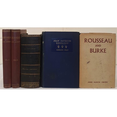 711 - Rousseau] Oeuvres Completes, Paris, 1826, thick half green morocco; Morley, J. Rousseau, 1873, 2 vol... 