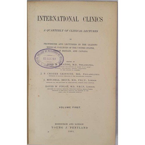 715 - International Clinics A Quarterly of Clinical Lectures - 37 volumes - 1891-1907, not a complete run ... 