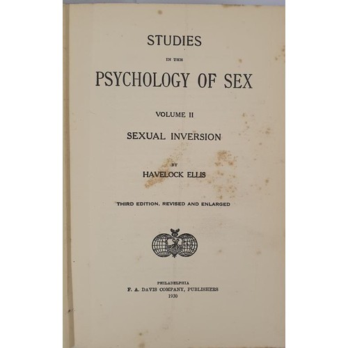 718 - Sexuality] Ellis, Havelock Studies in the Psychology of Sex, Philadelphia, 1911-30, 7 vols., all bro... 