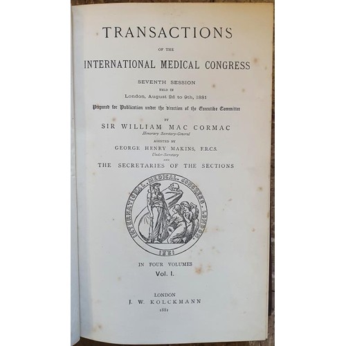 719 - Transactions of the International Medical Congress –7 volumes – 1881 and 1887