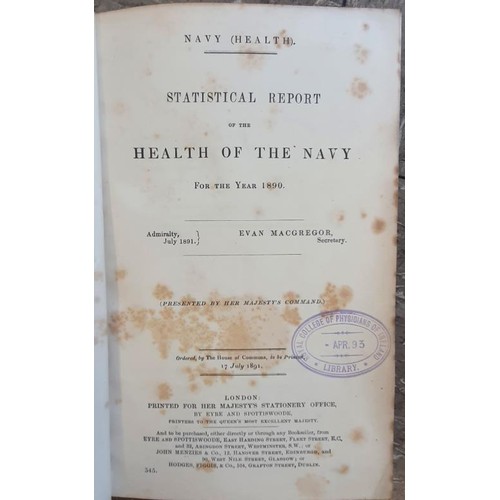 721 - Navy (Health) Reports - A Copy of the Statistical Report of the Health of the Navy - 1871-1920 &ndas... 