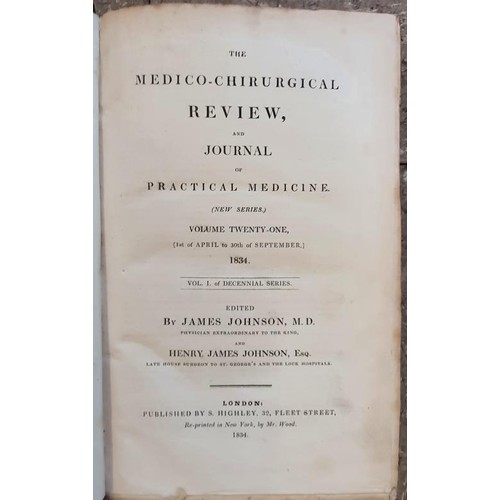 724 - The Medico Chirurgical Journal and Review – c.57 volumes approx. – 1816-1842