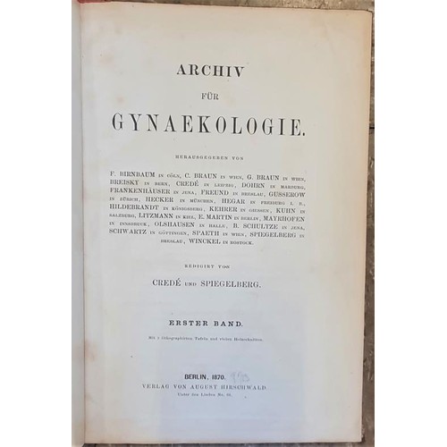 729 - Archiv Fur Gynaekologie - 63 volumes - spanning years 1880-1902/ not a complete run