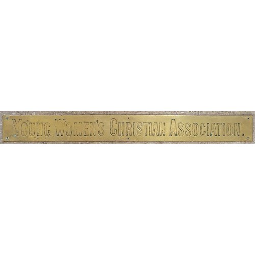 7 - Young Women's Christian Association Brass Sign, c.34in