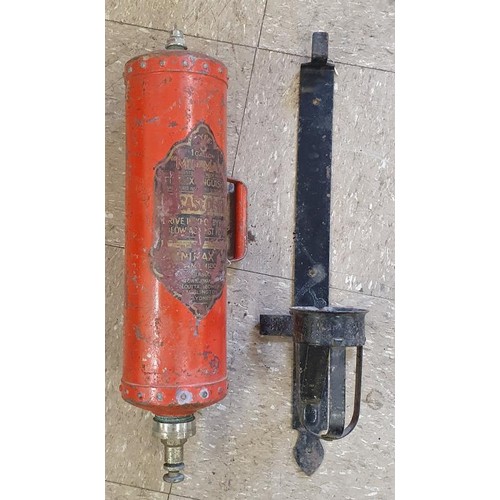37 - Vintage 1 Gallon Minimax Red Fire Extinguisher, complete with wall bracket