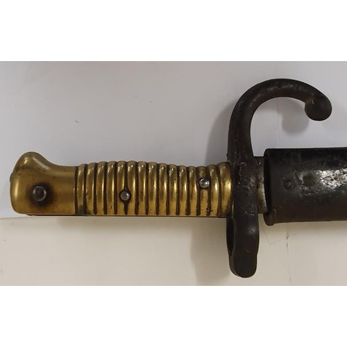47 - French Bayonet with brass grip and steel scabbard