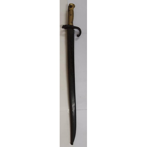 47 - French Bayonet with brass grip and steel scabbard