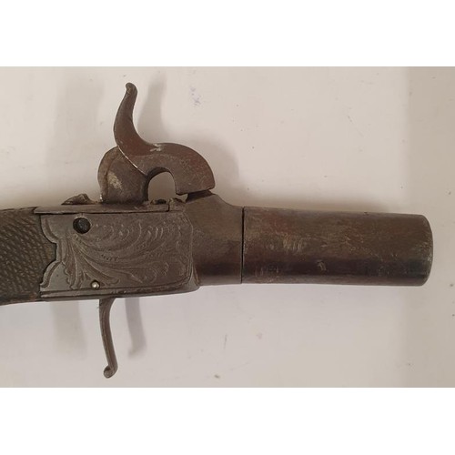57 - Victorian Muff Pistol with Screw-Off Barrel, barrel c.4cm and overall c.15cm
