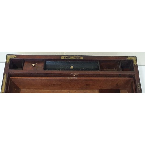 63 - Limerick Interest: A Georgian Brass Bound Campaign Writing Box, with engraved plate 