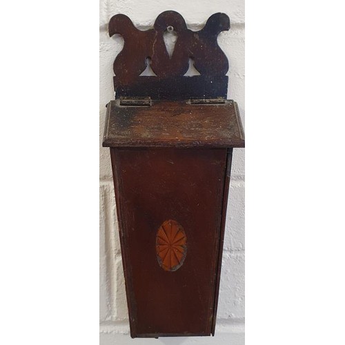 64 - Georgian Inlaid Mahogany Salt Box (base missing)