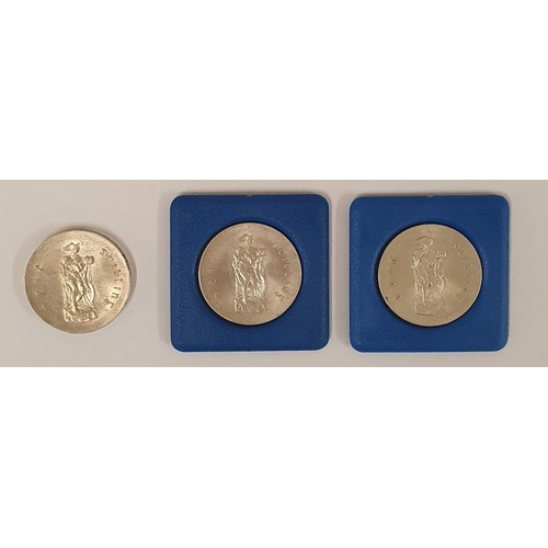 65 - 1916-1966 Three Padraig Pearse Ten Shilling Coins (3)