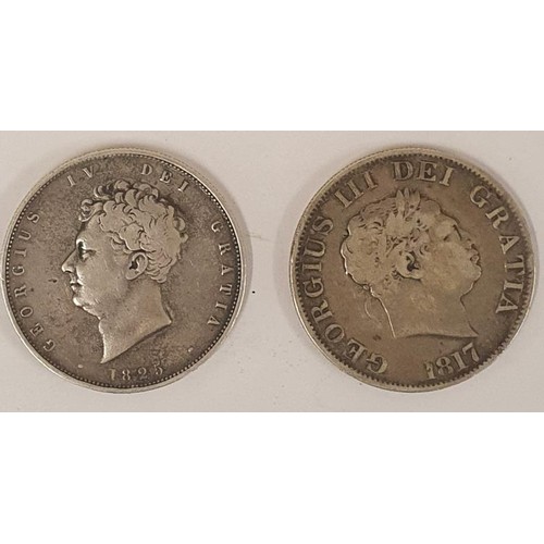 71 - 1817 George III Half Crown; and a GB 1826 Silver Half Crown (2)