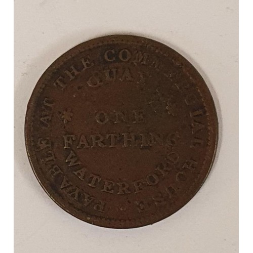 78 - James Carroll Silk Mercer, Draper & Co, Quay Waterford, One Farthing Token payable at The Commer... 
