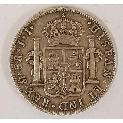 93 - Peru 1818 Silver 8 Reales Coin