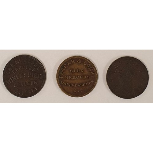104 - Belfast Tokens - Ferrar & Compy, Silk Mercers Haberdashers One Farthing Token Payable at Donegal... 