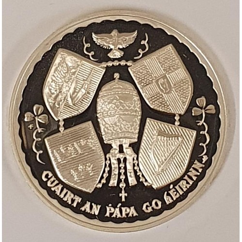 107 - Papal Visit To Ireland - JOHN PAUL II - Silver 1979 Medal. Hallmarked .925 and STERLING