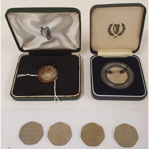 127 - Padraig Pearse 10 Shilling 1966 Coin in original presentation box, A 1988 Dublin Millennium Proof 50... 