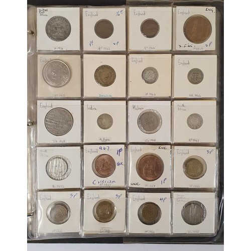 140 - Album of GB And World Coins - USA, Vatican, Australia, Belgium, Brazil, Canada etc. etc. c.200