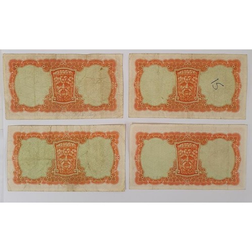 146 - Irish Bank Notes - Four Lady Lavery 10 Shilling - 3.1.62, 3.1.62, 3.1.62 and 19.6.63 (4)