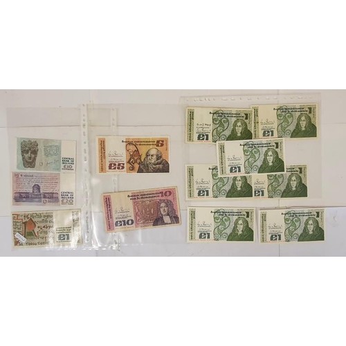 152 - Collection of Irish Bank Notes - 8 x 1£; 2 x £5; 1 x £10 and 1 x £20 (12)