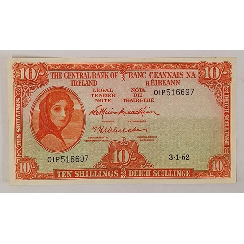 156 - 1962 Irish Lady Lavery 10 Shilling Note