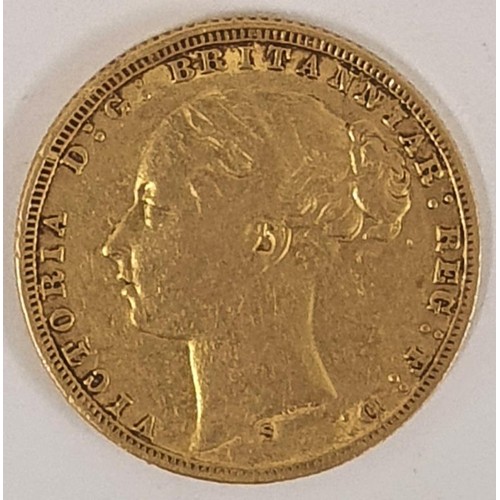158 - Queen Victoria 1872 Gold Full Sovereign Coin