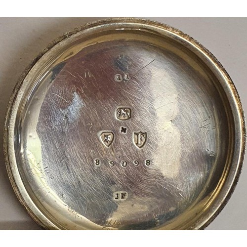 183 - Silver Case Fusee Pocket Watch, Hallmarked for London, c.1881, case by John Fleckner. Includes list