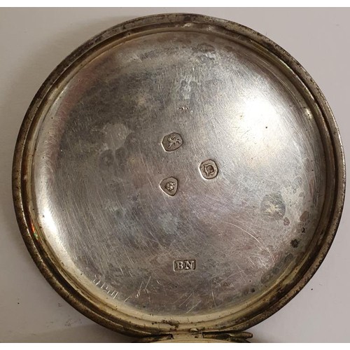 187 - Large Open Face Silver Case Pocket Watch, Hallmarked London c.1839 by Benjamin Norton