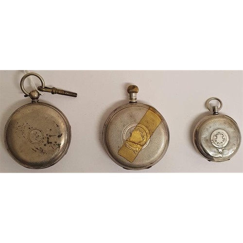 192 - Two Silver Cased Pocket Watches and a Small Silver Half Hunter Case (3)