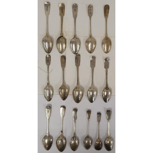 195 - Collection of 15 Irish Hallmarked Teaspoons, plus one other c.350grams