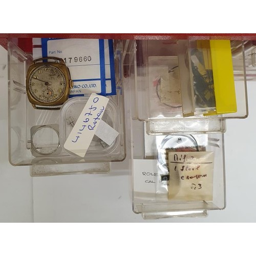 221 - Collection of Miscellaneous Watch Makers Parts such as Watch Movements, Longines Dial amongst much m... 