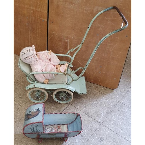 235 - Silver Cross Toy Pram and a toy cradle (2)