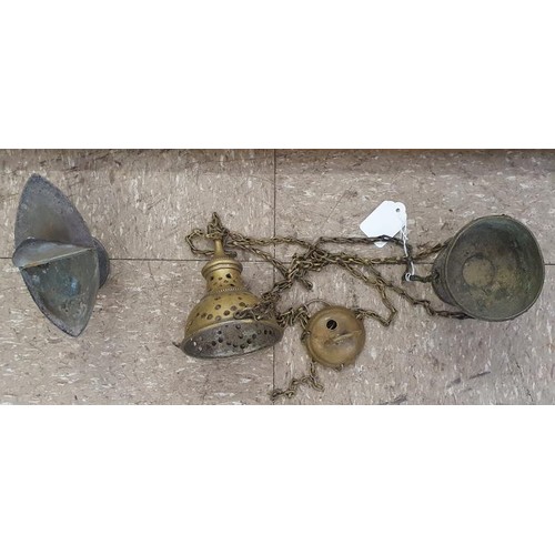 251 - Collection of Ecclesiastical Brass Candleholders, a Thurible etc. Provenance - St. Jarlath's College... 