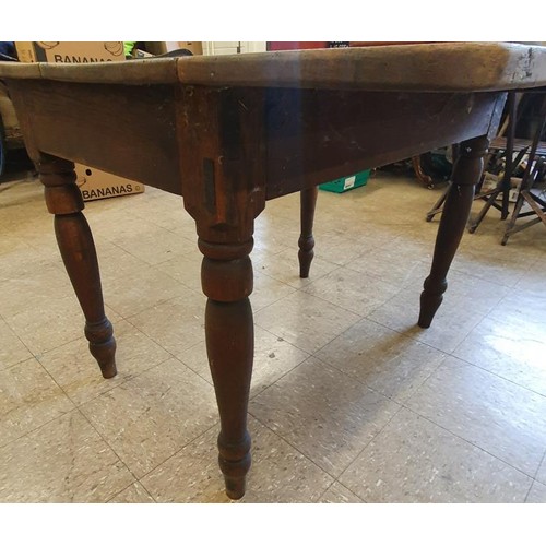 281 - Victorian Oak Drop Leaf Kitchen Table, c.45in x 44in