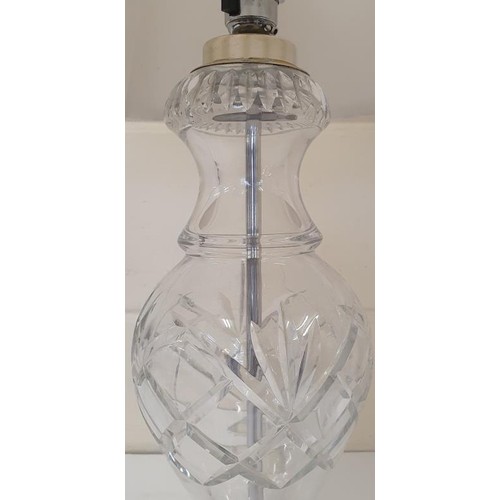 344 - Galway Crystal Table Lamp with cream shade, overall c.27.5in tall