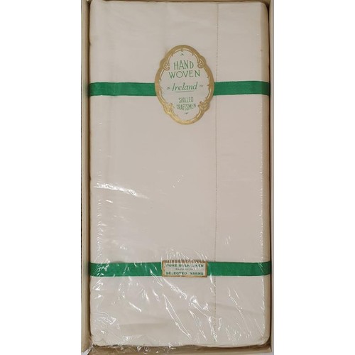 406 - Boxed Set of Vintage Irish Linen Sheets, in original packaging, 103in / 3.25 yards wide