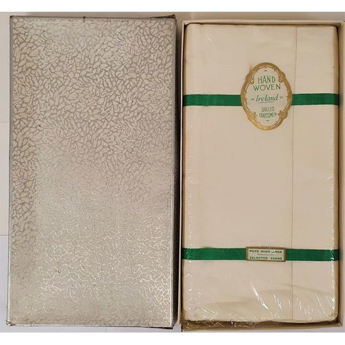 406 - Boxed Set of Vintage Irish Linen Sheets, in original packaging, 103in / 3.25 yards wide