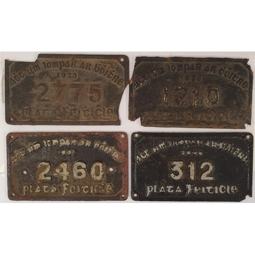 411 - Collection of Four Irish Cast Iron Railway/Tramway Plaques